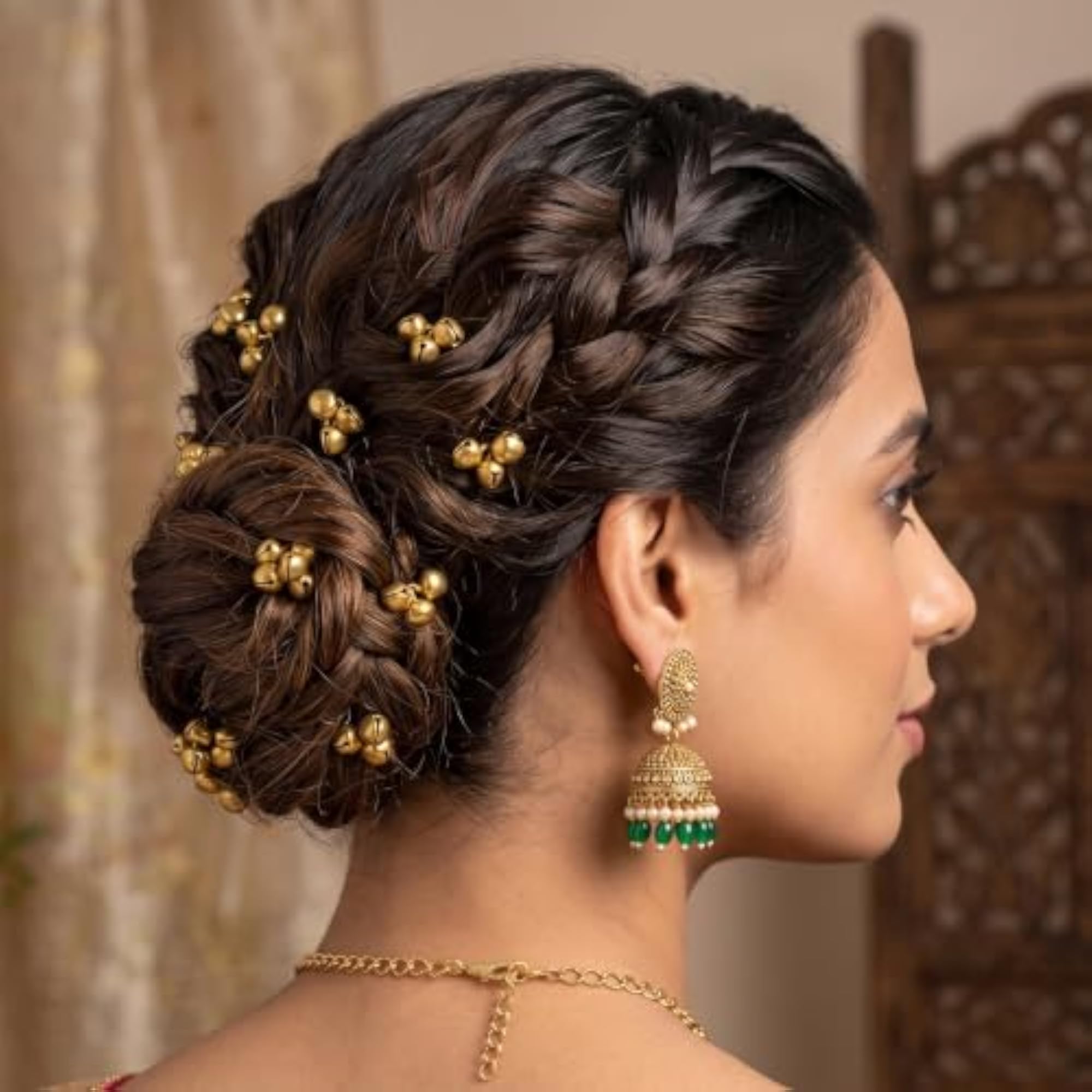 Ghungroo Juda Pin Hair Bun Accessory, Set of 10